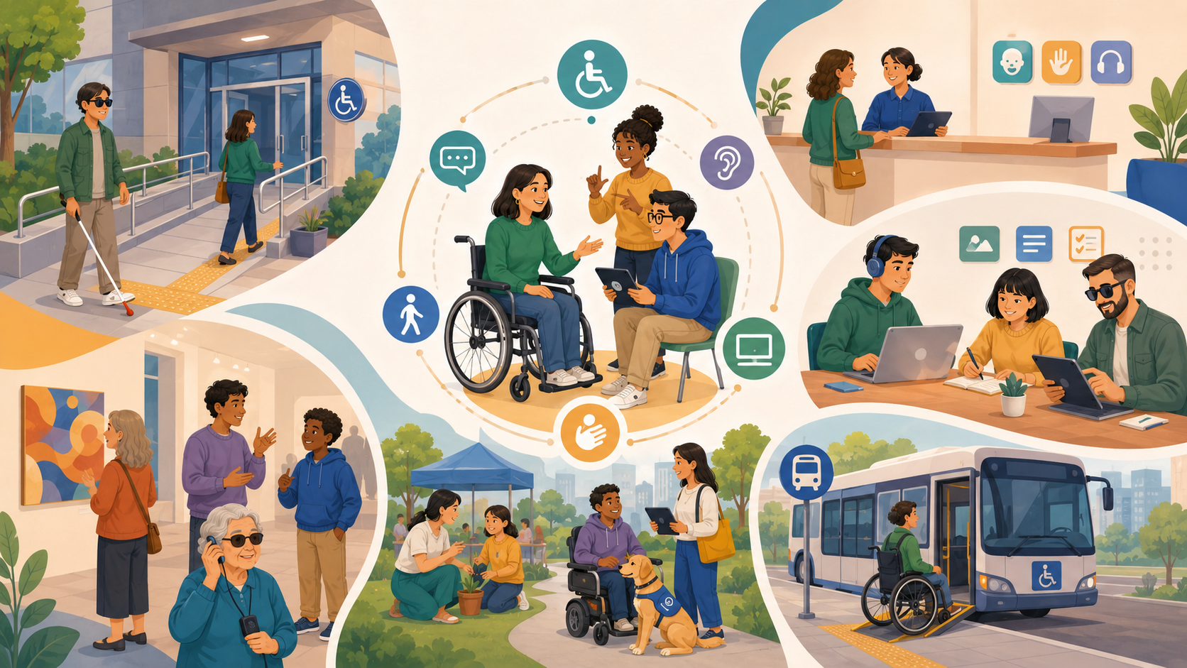 Accesibilidad universal, diseño universal, apoyos y ajustes razonables